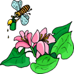 Bee with Pollen Clip Art