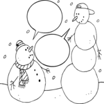 Snowmen Talking Cartoon Clip Art