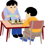 Playing Chess 8 Clip Art