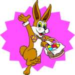 Bunny with Basket 05 Clip Art