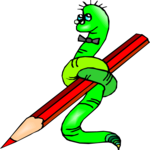 Worm & Pencil Clip Art