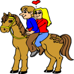 Horseback Riding - Couple Clip Art