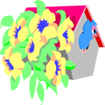 Bird in House Clip Art