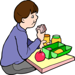 Boy Eating Lunch Clip Art