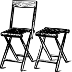Antique Style Chairs - Folding Clip Art