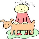 Dog & Kid 15 Clip Art