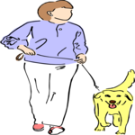 Woman Walking Dog 1 Clip Art