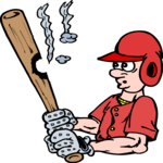 Baseball - Burned Bat Clip Art