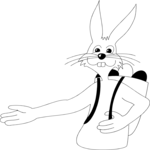 Rabbit with Backpack Clip Art