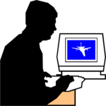 Man at Computer 2 Clip Art