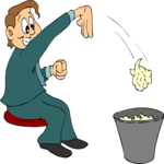 Throwing Trash in Can Clip Art