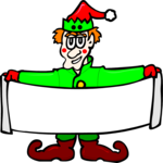Elf with Sign 2 Clip Art