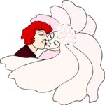 Bride & Groom Kissing 3 Clip Art