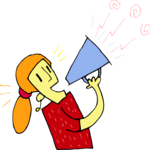 Girl & Megaphone Clip Art