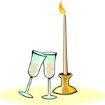 Champagne by Candlelight 1 Clip Art