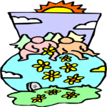Dropping Flowers 2 Clip Art