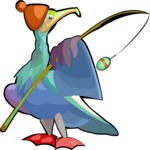 Ice Fishing - Bird Clip Art