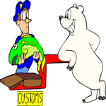Bear in Customs Clip Art