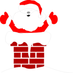 Santa in Chimney 02 Clip Art