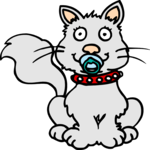 Cat with Pacifier Clip Art