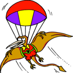 Pteradactyl with Parachute Clip Art