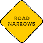 Road Narrows 2 Clip Art