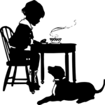 Silhouettes, Child Eating