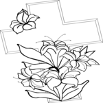 Cross & Lilies 1 Clip Art