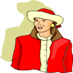 Woman Wearing Hat 04 Clip Art