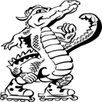 In-Line Skating - Alligator Clip Art