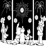 Watching Fireworks Clip Art