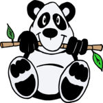 Panda & Bamboo Clip Art