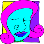 Box Woman Curls Clip Art