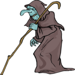 Witch with Staff Clip Art