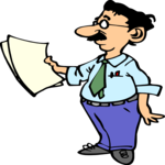 Man with Files 2 Clip Art