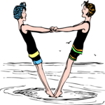 People, Friends at the Beach Clip Art