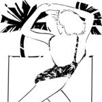 Woman & Palm Trees Clip Art