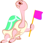 Tortoise with Flag Clip Art