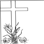 Cross & Lilies 3 Clip Art