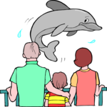 Family at Aquarium Clip Art