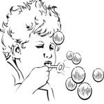 Child with Bubbles Clip Art