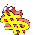 Dollar Sign - Falling Clip Art