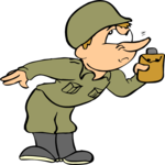 Soldier Sniffing Canteen Clip Art