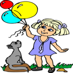 Girl with Balloons 3 Clip Art