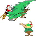 Santa & Tree 1 Clip Art