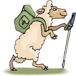 Sheep Hiking Clip Art