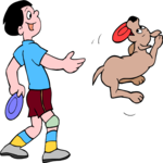 Dog with Owner 05 Clip Art