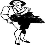 Woman in Blouse & Skirt Clip Art