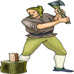 Man Chopping Wood