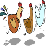 Chickens Running Clip Art